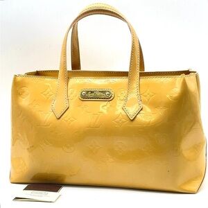 Louis Vuitton Vernis Yellow Wilshire PM Hand Bag
